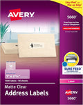 Avery Printable Address Labels with Sure Feed Technology, 1" x 2-5/8", Matte Clear, Compatible with Laser Printers, 1,500 Blank Labels Total, Great for Mailing, Branding, and More (5660)