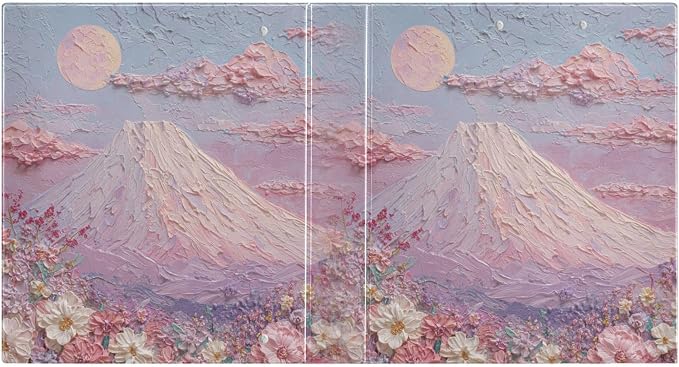 Flower Blossom Hill Pastel Pink Binder 3 Ring 1.5 Inch Binder with Clipboard&Pockets, Hardcover Binders Heavy Duty Large File Folder for Office School Supplies - Holds 200 Sheets, 2 PC