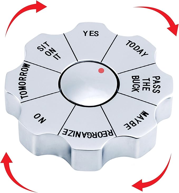 Natico Originals Rotating Decision Maker Paperweight, Fidget Spinner, Executive Gift, Desktop Organizer Trinket (60-2622)