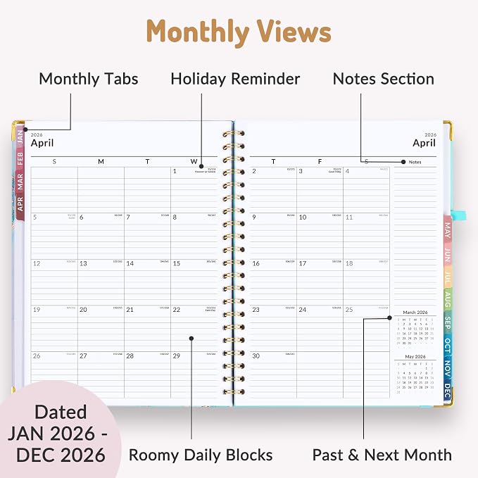 Forvencer 2026 Planner, Weekly and Monthly Calendar Planner for Women | Jan 2026 - Dec 2026, 8.5x11", Hardcover Planning Agenda book, Cute Journal Organizer Notebook for Office School