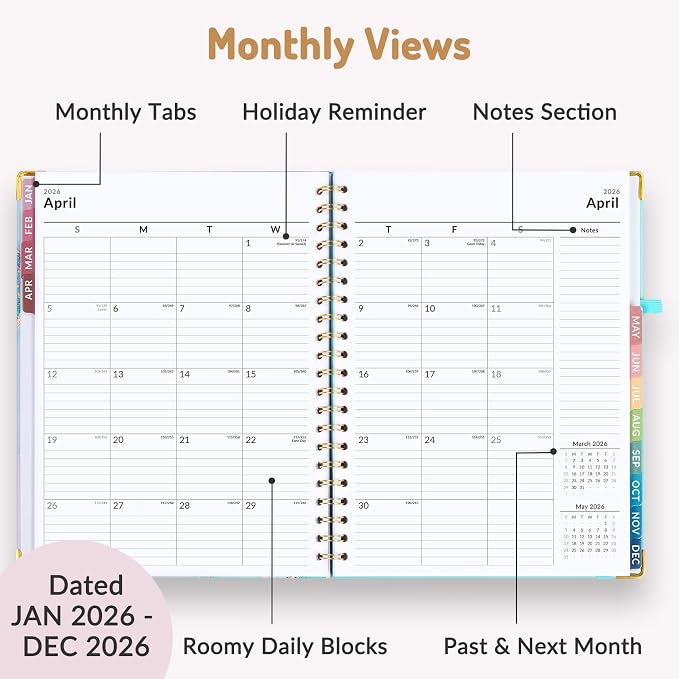 Forvencer 2026 Planner, Weekly and Monthly Calendar Planner for Women | Jan 2026 - Dec 2026, 8.5x11", Hardcover Planning Agenda book, Cute Journal Organizer Notebook for Office School
