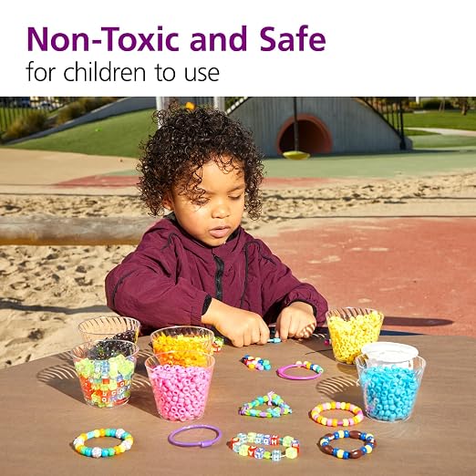 Colorations Big Letter Beads, Plastic, 300 Pieces, Language, Arts & Crafts | Ages 5+, Kindergarten+, For Kids, Stringing, Teachers, Motor Skills, Multi Color