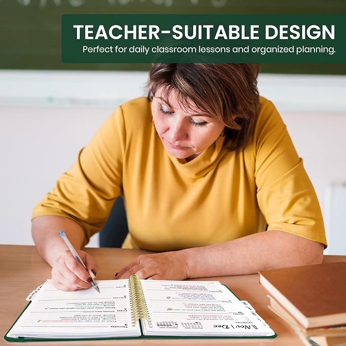 Taja Planner 2026-2027, 8.5" x 11" Calendar Planner, Jul 2026-Jun 2027 | A4 Hardcover Weekly & Monthly Academic Planner, Large Planning Agenda With Tabs, School & Office Supplies, Dark Green