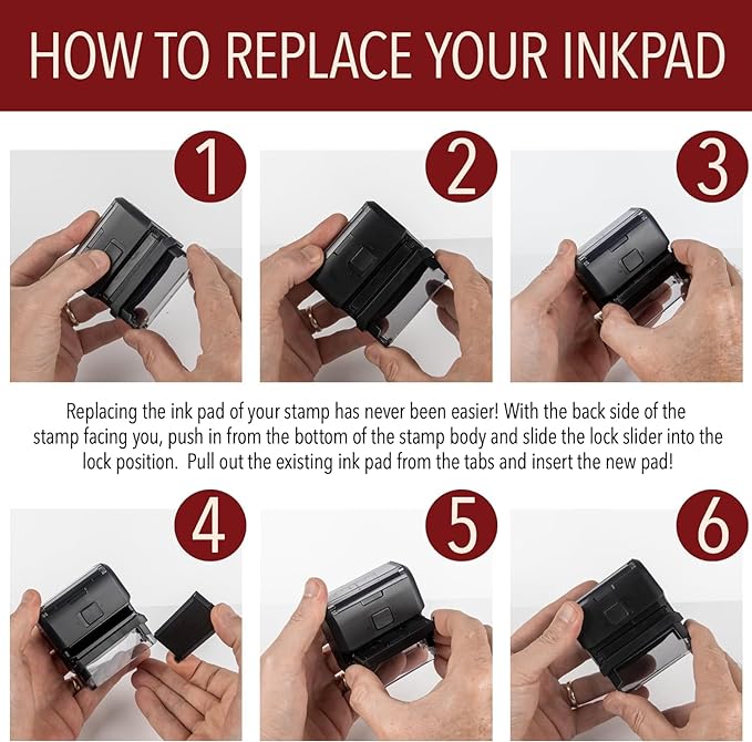 Self Inking Modern Address Stamps | Custom Return Address Stamper (Colorblock, Medium)