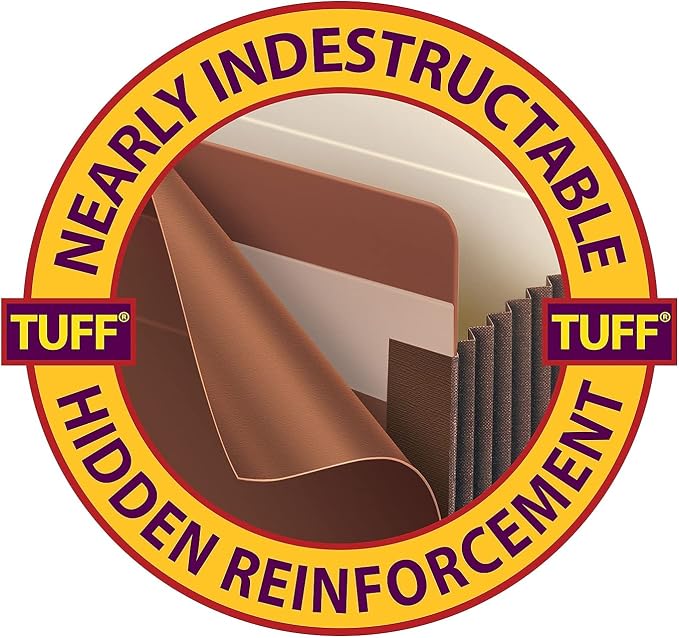 Smead End Tab TUFF® File Pocket, Reinforced Straight-Cut Tab, 7" Expansion, Tyvek® Gusset, Extra Wide Letter Size, Redrope, 5 per Box (73795)