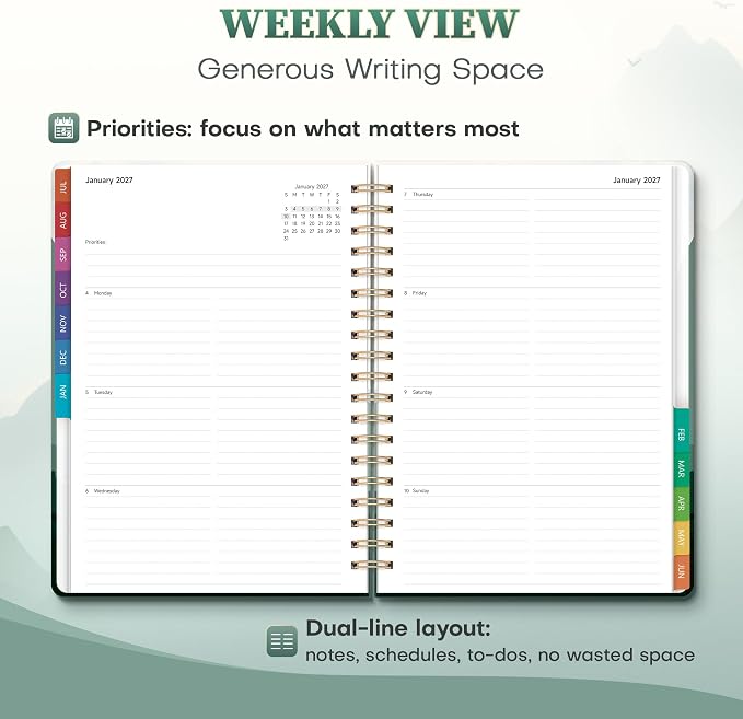 Planner 2026-2027 Weekly & Monthly Academic Planner, 7.4" x 10.2"