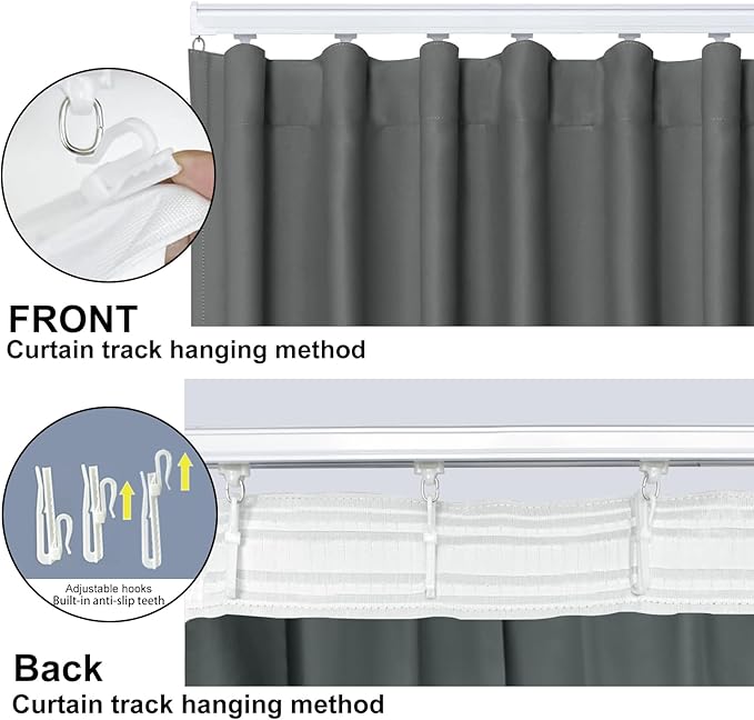 Cbsroro Room Divider Blackout Curtain Track Curtains Wall Dividers Panels Screen for Living Rooms Bedroom Office Privacy Partition Separation, W150 × L84 Inch,1 Panel, Grey