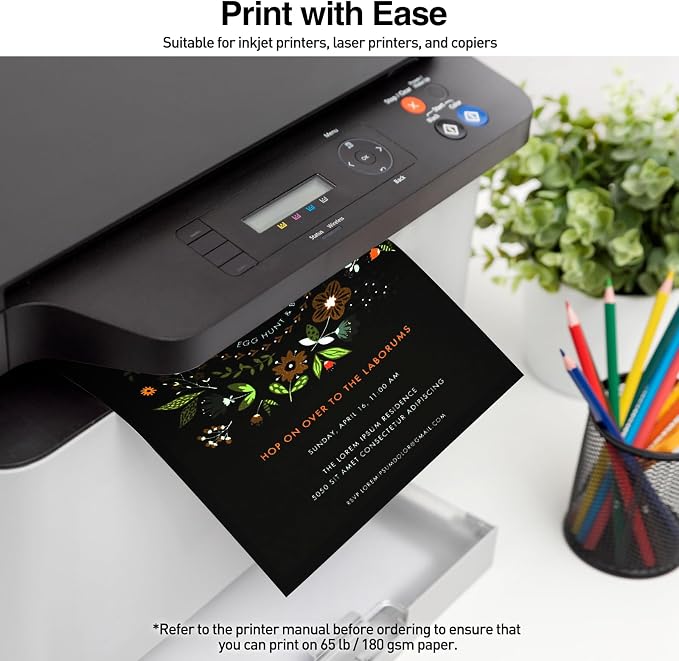 MAXECHO 8.5" x 11" Black Colored Cardstock Bulk 150 Sheets Construction Paper Card Stock Printer Paper for DIY Art Crafts, Cricut Card Making, Scrapbooking, Drawing, Invitations, 180 GSM