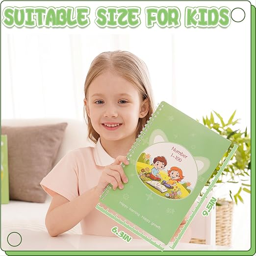 Reusable Grooved Handwriting Workbooks,Magic Copybook,Magic Writing Practice copy books, to help children improve their handwriting ink Practice Age 3-8 Calligraphy for kids(Character edition)
