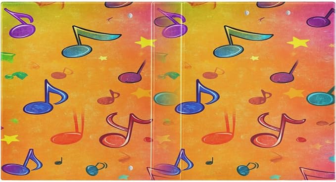 Music Themed Notes Decorative 3 Ring Binder 1.5 Inch Large View Binders with Pockets Holds 200 Sheets File Organizer for Office College School, 2 Pack