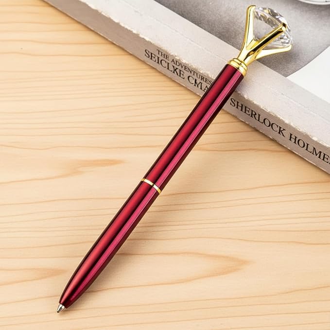HISHER 20 Pack Custom Crystal Ballpoint Pens Smooth ABS Plastic Twist Pen