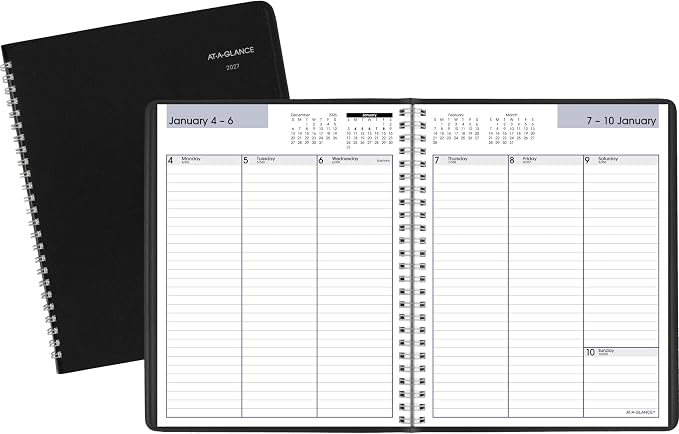 AT-A-GLANCE 2027 Planner, Weekly, 7" x 8.75", Column-Style, DayMinder, Black (G5900027)