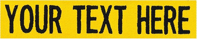 Custom Uniform Name Tapes Solid Colors. Yellow Fabric, 3.5 Inch Hook Fastener (Uniform Ready Fastener)