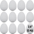 12 Pcs 2.4" White Foam Easter Eggs for Crafts – Textured Polystyrene DIY Foam Eggs for Painting, Spring Holiday Decorations, School Activities, & Handmade Ornaments – Bulk Pack, by Hygloss