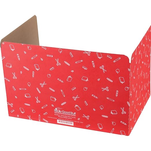 Really Good Stuff Large Privacy Shields Set of 12, Red, Matte Finish