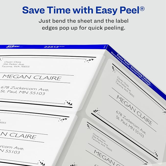 Avery® Matte Frosted Clear Address Labels for Inkjet Printers, 3-1/3" x 4", 60 Labels, 5 Packs (18664)