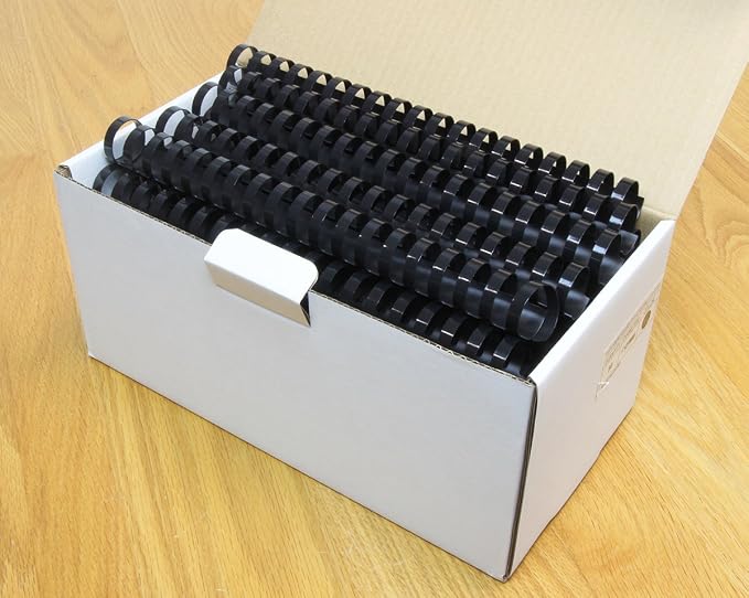 USI Black Plastic Binding Combs, 19 Hole, 1 Inch, 168 Sheet Capacity, 50-Pack