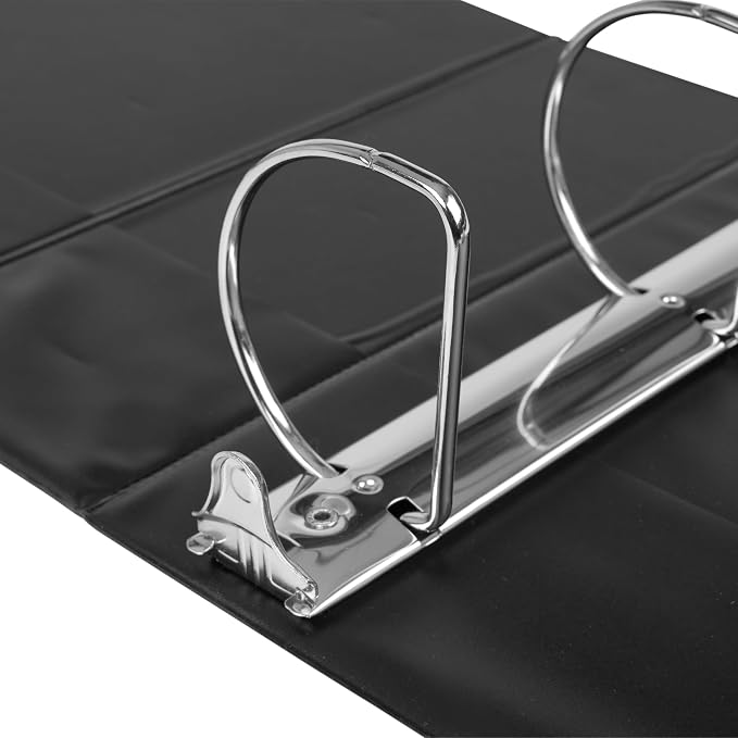 6 Pack Black 3-Ring Binders, 3", Slant D-Ring, Durable, EPI Premium, Heavy Duty, Holds 600 Sheets, Clear View Presentation, Non-Stick, 2 Inside Pockets, Organizer for School, Home Office