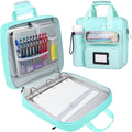 3 Inch D-Ring Zipper Binder Bag, 700 Sheet Capacity Multi-Pockets Organizer, 13 Inch Laptop Carrying Case with Bottle Holder& Shoulder Strap for School Office (Blue)
