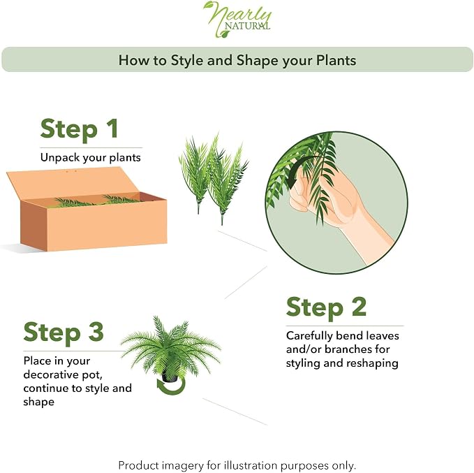 Nearly Natural 40 in Artificial Boston Fern Indoor Plant (Set of 2) | Large Hanging Fake Plant, 56 Long Realistic Fronds, Maintenance-Free, Office and Home Decor