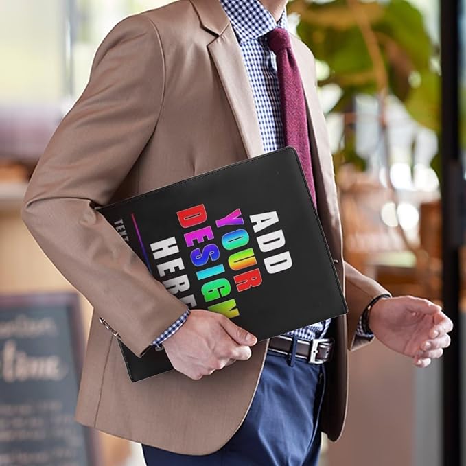 Dreaweet Personalize Portfolio Binder Leather Padfolio for Women Men Add Your Name/Logo/Image Into Portfolio Folder for Documents Resume,Letter/A4 Size Clipboard,Business Card Holders Organizer