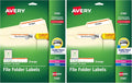 Avery TrueBlock File Folder Labels, 2/3" x 3-7/16", 750 Printable Labels, White/Orange, Permanent (5166) (Pack of 2)