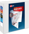 Avery® Heavy-Duty View 3 Ring Binder, 3" EZD® Rings, 1 White Binder | For Heavy School, Home and Office Use, DuraHinge Tear-Resistant Spine, DuraEdge Split-Resistant Sides, Interior Pockets