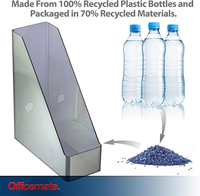 Officemate Recycled Magazine File, Smoke Gray (21510)