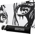 XXL Anime Eyes Gaming Mouse Pad - Manga Girl Black & White Desk Mat for Keyboard and Mouse - Non-Slip, Water-Resistant, Stitched Edges - 35.4x15.7 in (XX-Large)