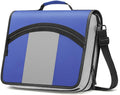 MoKo Zipper Binder with Strap, 3 Inch 3 O Ring, 600 Sheets, Blue & Gray | Water-repellent nylon with 2 folders, 2 mesh pockets and a outer pockets, reinforced handle and adjustable shoulder strap.