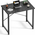 DUMOS 32 Inch Small Computer Desk, Gaming Desks for Home Office Bedroom | Modern Study Writing Work Table, Craft PC Desk Simple Workstation with Reinforcement Structure, Black