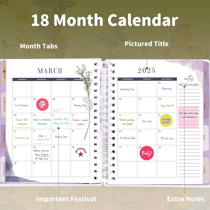 Arundhati Planner 2026-2027, 18 Months Large Daily Weekly Monthly Organizer