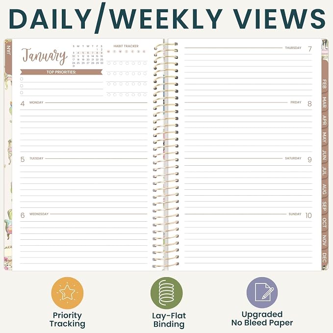 bloom daily planners 2027 Planner (January - December 2027) - Weekly & Monthly Softcover Planner for Women - Calendar Year Inspirational Agenda Book with Stickers - 5.5" x 8.25" - Sit. Stay. Plan.