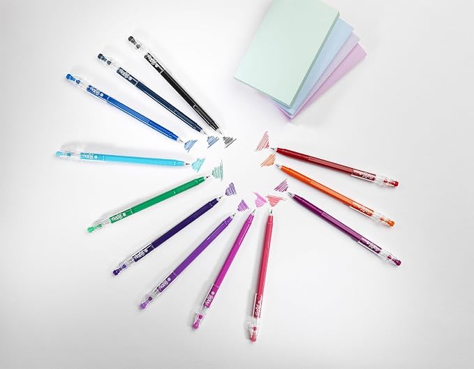 PILOT FriXion Ball Stick 07-0.7mm Nib Tip - Erasable Gel Ink Pens - In Envelope Gift Packaging (Teacher's Wallet of 10)