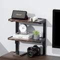 2-Tier Desk Shelf | Desk Organization Expandable Clamp on Desk Shelf Desktop Accessories for Offices and Game Rooms (Wood)