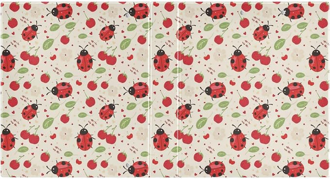 Ladybugs with Cherry 3 Round Ring Binders | 1.5 Inch Binder with Clipboard, PVC Pockets, Work Organizer, Holds 200 Sheets for School Office 1 Pack