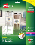 Avery® 00756 Easy Align® Self-Laminating ID Labels, Laser/Inkjet, 2 15/16 x 3 5/16, White (Pack of 100)