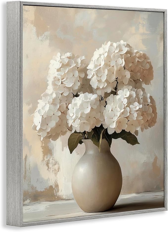 'Vase of Hydrangeas in Bloom'| Framed Giclee Art | Stupell Industries | Gray, 11 x 14 Inches, Easy to Hang and Sturdy, Made in USA, by LSR Design Studio