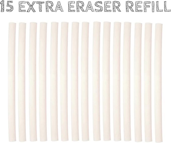 Mechanical Pocket Eraser Pen, Retractable Eraser, 15 Refills