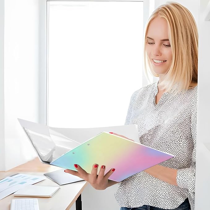 KLL 3 Ringed Notebook Binders 1.5 Inch Notebook Binders with Interior Pockets Pack of 1/2 School Binders 200 Sheets Rainbow Gradient