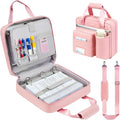 3 Ring Zipper Binder Bag, 3 Inch D-Ring 700 Sheet Capacity, Portable File Organizer with Removable Shoulder Strap & Multiple Pockets for School Office Travel Summer Study Back to School,Pink