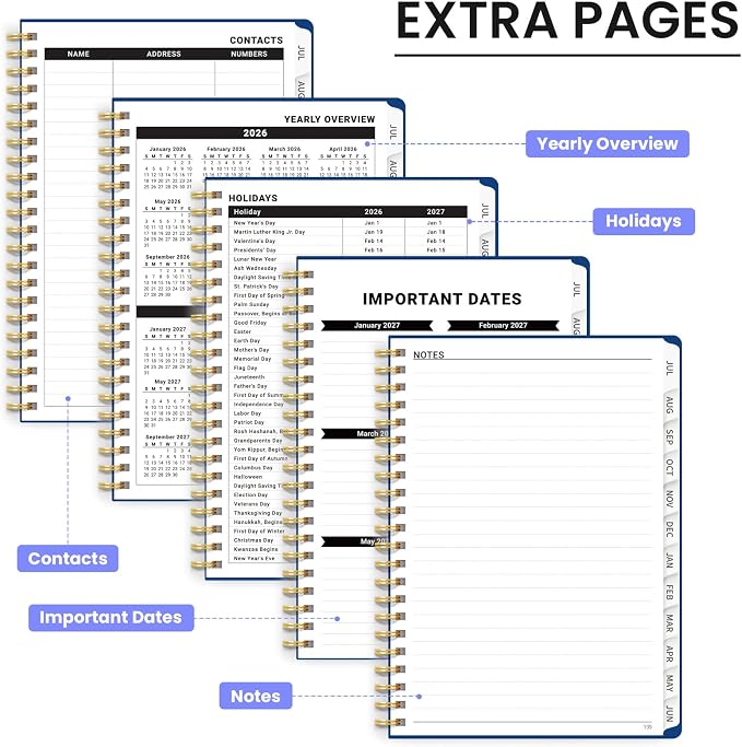 ZOTIA Planner 2026-2027, Jul 2026-Jun 2027 Weekly & Monthly Calendar