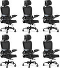 TRALT Office Chair Ergonomic Desk Chair - Gaming Chair with Lumbar Support | 330 LBS Home Office Desk Chairs with Headrest, Reading Chair with Flip-up Armrests, Comfortable Computer Chairs (6, Black)