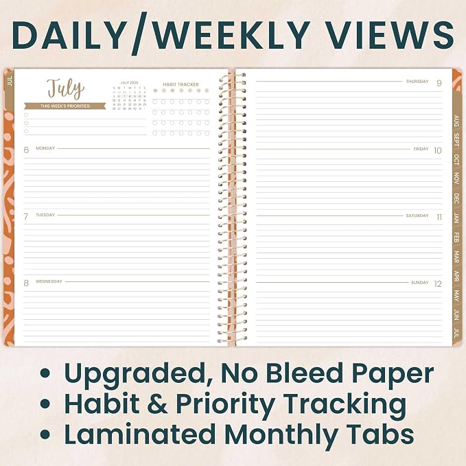bloom daily planners 2026-2027 (8.5" x 11") Academic Year Day Planner (July 2026 - July 2027) - 13 Months Weekly & Monthly Agenda Organizer with Stickers & Tabs - Moments of Grace