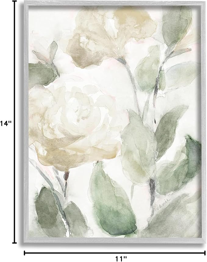 Stupell Industries 'Charming Abstract Florals', Framed Giclee Art, Gray, 11 x 14 Inches, Easy to Hang and Sturdy, Made in USA, by Lanie Loreth
