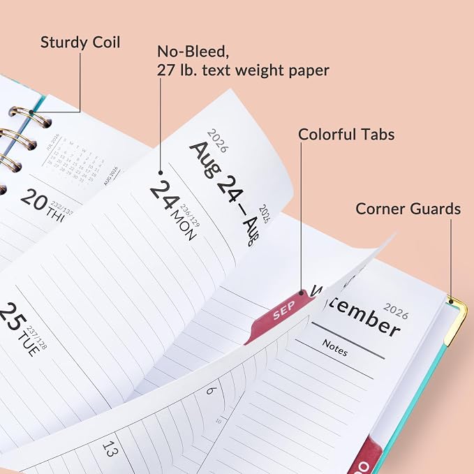 Forvencer Planner 2026-2027, July 2026 - June 2027,8.5x11" Calendar Planner | Weekly and Monthly, Hardcover Planning book with Monthly Tabs, Cute Journal Organizer Notebook for Office School, A4 Size