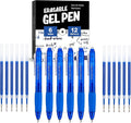 Volcanics Retractable Erasable Gel Pens, Blue Ink, 18 PCS, 0.7mm