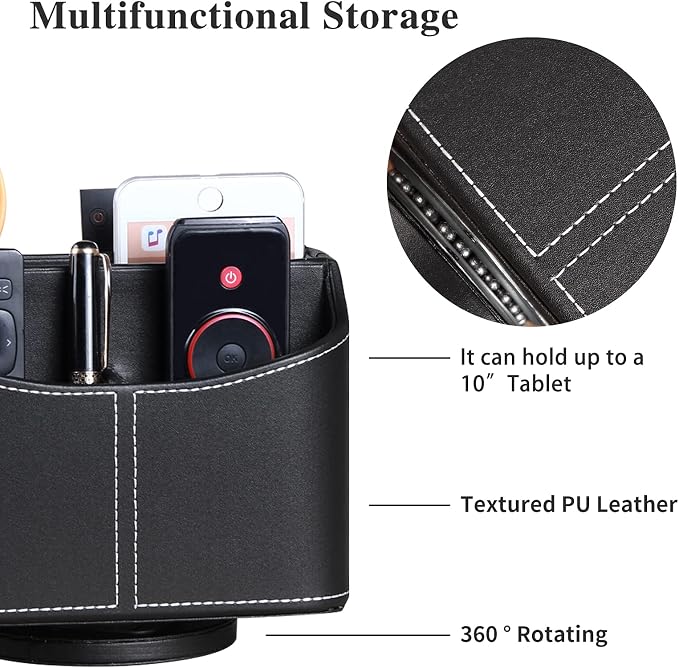 360° Rotatable Remote Control Holder,TV Remote Caddy for Nightstand Table