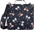 Bows Hearts Print 3 Ring Zipper Binder with Shoulder Strap & Handle 1.5 Inch D-Ring Zippered Bag with Pencil Pouch,Multiple Pocket & Expanding File Folder, Binder Organizer for School or Office