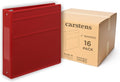 Carstens 2-Inch Heavy Duty 3-Ring Binder - Side Opening, Brick Red, Durable Plastic, No-Gap Rings, Waterproof Covers, No Pockets, Holds 300 US Letter Sheets, BPA-Free, Made in USA (2828-3R) Case of 16